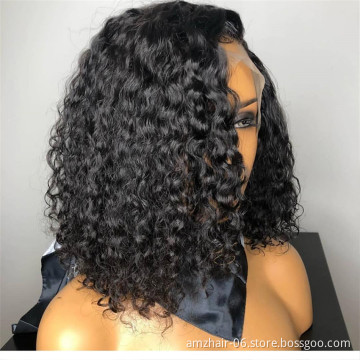 Bob Wig Virgin Human Hair Hd Full Lace Frontal Wig Vendor Afro Kinky Curly Raw Brazilian Human Hair Transparent Lace Front Wig